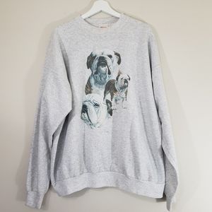 Hanes Sweatshirt Bulldog Gray Adult Size 2XL